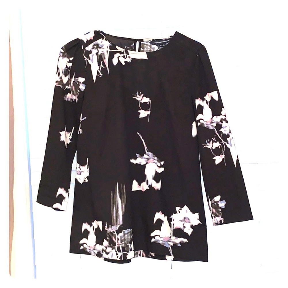 French connection floral black blouse